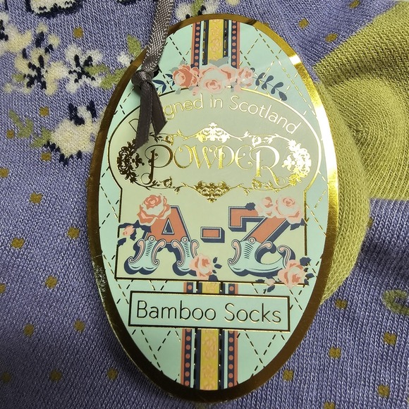 Purple Bamboo Letter N Ankle Socks Soft Women's Socks Perfect Gift by Powder - Picture 2 of 5